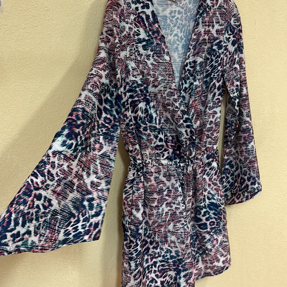 Jennifer Lopez womans boho Belle sleeve tie-dye Romper size M - Picture 6 of 8